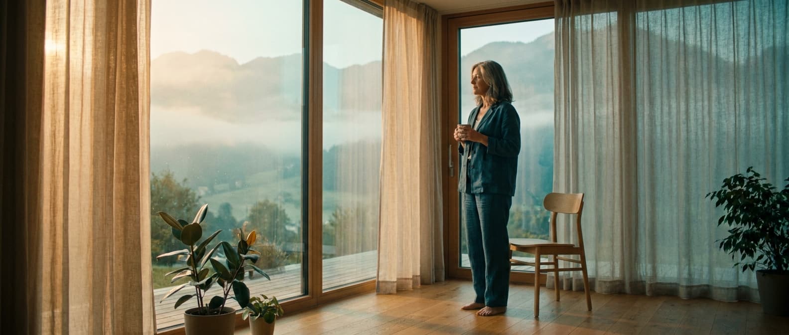 Elisabeth Tanner in ruhiger Berglandschaft bei Chur